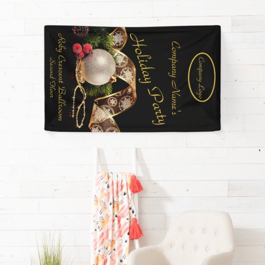 Gold, Silber, Black Corporate Holiday Party Banner (Insitu)
