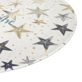 Gold Silber Blaue Sterne Schneidebrett (Ecke)