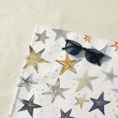 Gold Silber Blaue Sterne Strandtuch (Beispiel)