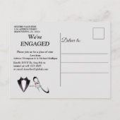 Gold-Silber-Brass Moderne Design-Verlobung Einladungspostkarte (Rückseite)