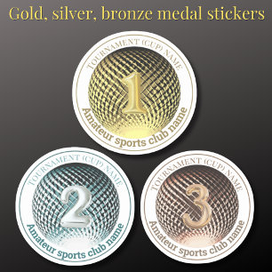 Gold Silber Bronze Medaillengewinner Runde Aufkleb Aufkleber