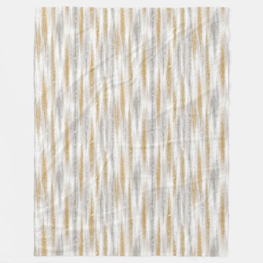 Gold Silber Chic Glam Glitzer Streifen Fleecedecke (Vorderseite)