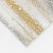 Gold Silber Chic Glam Glitzer Streifen Fleecedecke (Ecke)