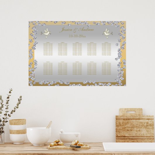 Gold & Silber Diamonds & Docking Chart Poster (Küche)