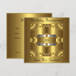 Gold Silber Einladung Geburtstag Jubiläum