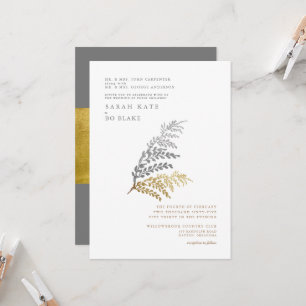 Gold & Silber Elegante Winter Hochzeit Beider Elte Einladung