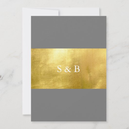 Gold & Silber Elegante Winterhochzeit Einladung (Rückseite)