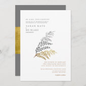 Gold & Silber Elegante Winterhochzeit Einladung (Vorne/Hinten)