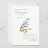 Gold & Silber Eleganter Winter Beide Eltern Hochze Einladung (Vorderseite)