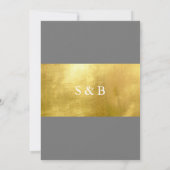 Gold & Silber Eleganter Winter Beide Eltern Hochze Einladung (Rückseite)