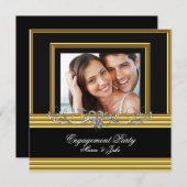 Gold Silber Foto 2 Einladung (Vorne/Hinten)