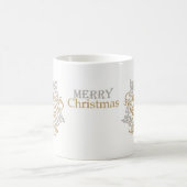 Gold, Silber Frohe Weihnachtskalligrafie Star Art Kaffeetasse (Mittel)
