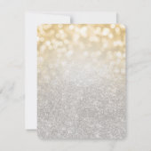 Gold & Silber Glitzer Lights Sweet 16.  Einladung (Rückseite)