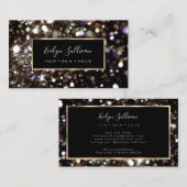 Gold Silber Glitzer Lights Visitenkarte (Vorne/Hinten)