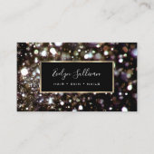 Gold Silber Glitzer Lights Visitenkarte (Vorderseite)