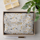Gold, Silber, Grau Terrazzo Muster Seidenpapier (Geschenk)