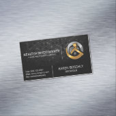 Gold Silber House und Gebäude Logo Magnetische Visitenkarte (Beispiel)