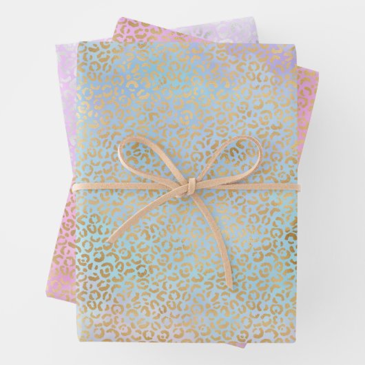 Gold Silber Leopard Print Watercolor Geschenkpapier Set (Beispiel)