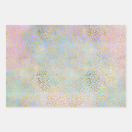 Gold Silber Leopard Print Watercolor Geschenkpapier Set
