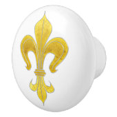 Gold & Silber Lily + Ihr Backgr. Ideen Keramikknauf (Rechts)