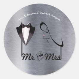 Gold, Silber - Messing Modern Runder Aufkleber