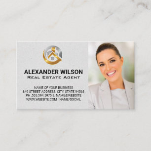 Gold Silber Real Anwesen Logo Real Anwesen Agent Visitenkarte