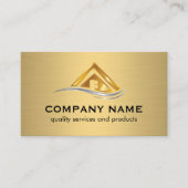 Gold Silber Real Anwesen Zuhause-Logo Visitenkarte (Vorderseite)
