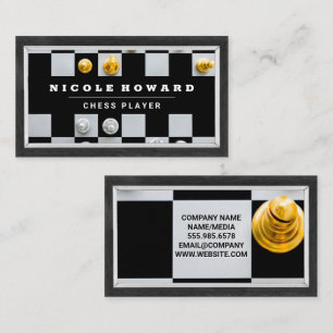 Gold Silber Schachstücke Visitenkarte