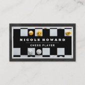 Gold Silber Schachstücke Visitenkarte (Vorderseite)
