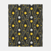 Gold Silber Schwarz Art Deco Muster Fleecedecke (Vorderseite)