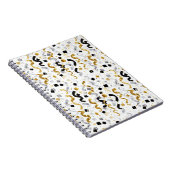 Gold Silber Schwarz Konfetti Notizblock (Rechte Seite)