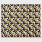 Gold Silber Schwarz Weihnachtsfeier Geschenkpapier (Flach)