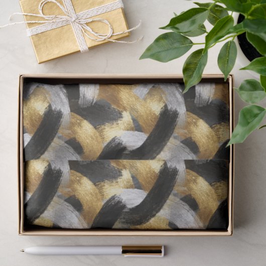 Gold Silber Schwarz Weihnachtsfeier Seidenpapier (Geschenk)