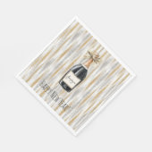 Gold Silber Silvester Champagnerflasche Serviette (Ecke)