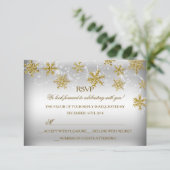 Gold & Silber Snowflake Weihnachtsfeiertag UAWG RSVP Karte (Stehend Vorderseite)