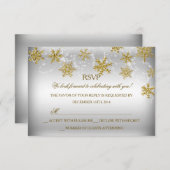 Gold & Silber Snowflake Weihnachtsfeiertag UAWG RSVP Karte (Vorne/Hinten)