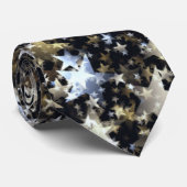 Gold & Silber Stars auf schwarz Krawatte (Gerollt)