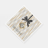Gold Silber Streifen Silvester Mitternacht Serviette (Ecke)