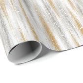 Gold Silber Streifen Weihnachtsfeier Geschenkpapier (Rolleneckpunkt)