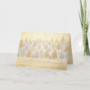 Gold Silber Tannenbäume Weihnachtskarte Karte