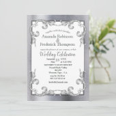 Gold, Silber und Brass Vintag Einladung (Stehend Vorderseite)