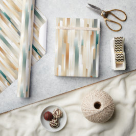 Gold-, Silber- und Rose-Streifen-Design Geschenkpapier