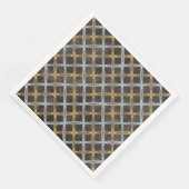 Gold, Silber und schwarz lackiertes Muster Serviette (Ecke)