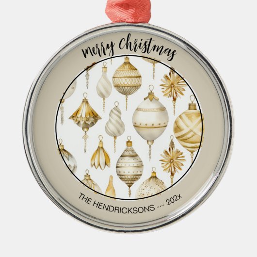 Gold Silber Vintage Ornamente Weihnachtsschmuck (Vorne)