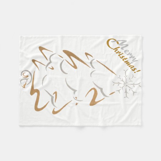 Gold & Silber Weihnachtsbaum Fleecedecke (Vorderseite (Horizontal))