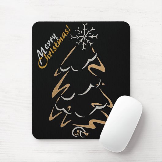 Gold & Silber Weihnachtsbaum Mousepad (Mit Mouse)