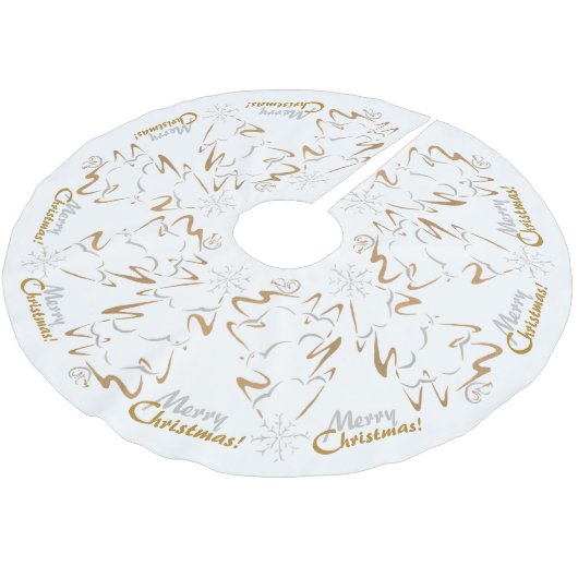 Gold & Silber Weihnachtsbaum Polyester Weihnachtsbaumdecke (Schrägansicht)