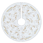 Gold & Silber Weihnachtsbaum Polyester Weihnachtsbaumdecke (Vorderseite)