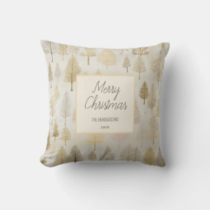Gold Silber Weiße Weihnachtsbäume Kissen