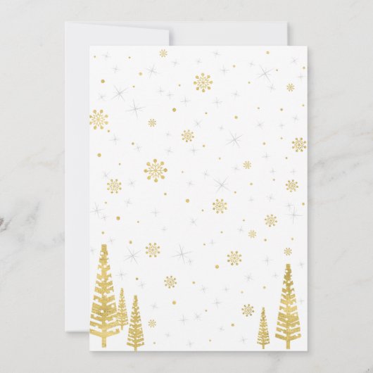 Gold & Silber Winterlandschaft 1. Party Einladung (Rückseite)